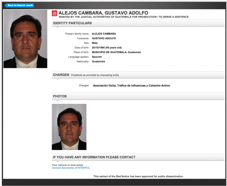 El empresario Gustavo Alejos Cámbara es buscado por autoridades guatemaltecas con ayuda de la Interpol. &nbsp; (Foto: &nbsp;Ilustrativa/Interpol)&nbsp;