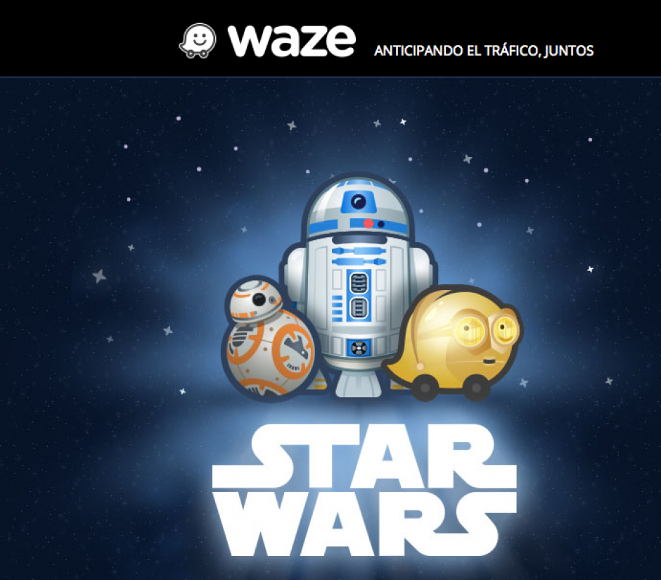 Waze habilitó un cambio en su aplicación que te permite ser guiado por C-3PO de Star Wars.&nbsp;
