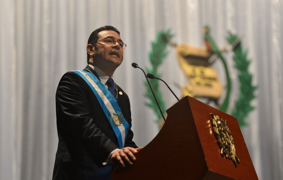 Jimmy Morales brindó su primer discurso como Presidente de la República e hizo compromisos con los guatemaltecos. (Foto: WIlder López/Soy502)&nbsp;