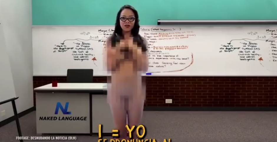 Un nuevo curso de inglés en línea presenta a maestras nudistas. (Imagen: captura de pantalla)