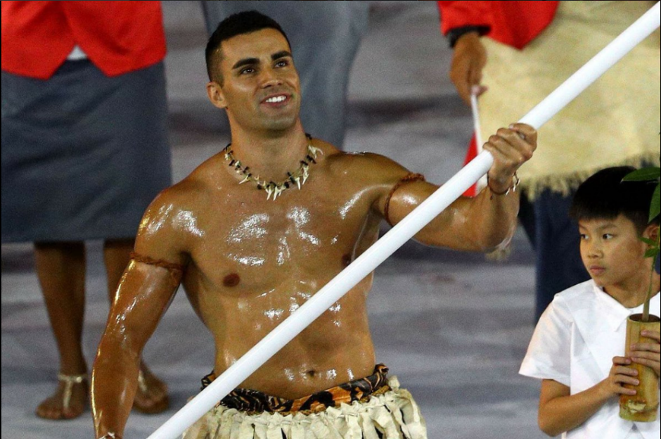 Pita Taufatofua causó sensación en la inauguración de los Juegos Olímpicos. (Foto: AFP)