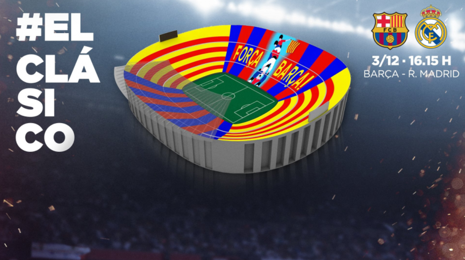 El Barcelona saldrá al campo bajo un mosaico en movimiento. (Foto: FCB)