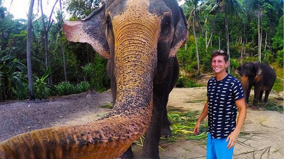 El turista canadiense Christian LeBlanc fue protagonista de la curiosa fotografía.&nbsp;