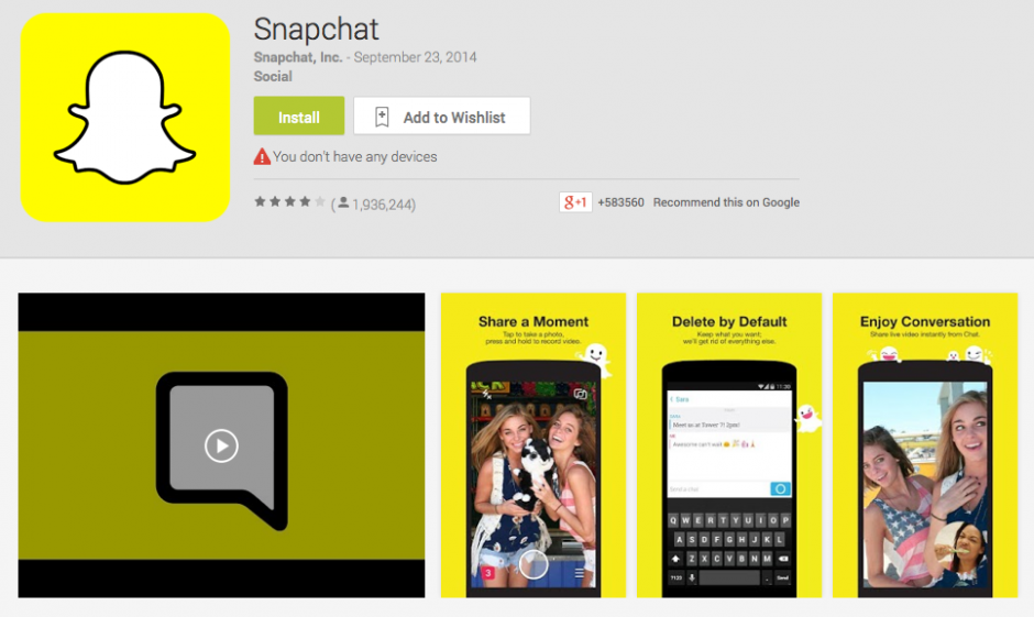 Snapchat cerró luego de que se filtraran imagenes