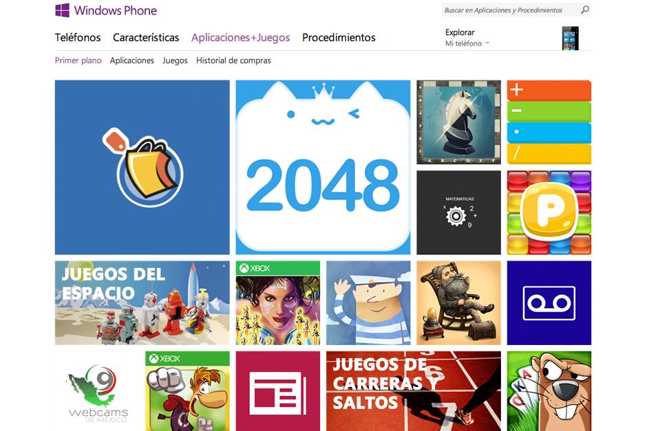 La tienda virtual de aplicaciones de Windows Phone.