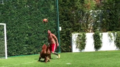 Messi regatea a su perro y su hijo enloquece en este video viral