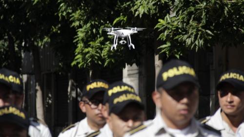 El "drone" que usa la PNC para resguardar a los diputados