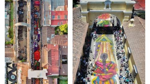 La Antigua Guatemala se lució con alfombra el Domingo de Ramos