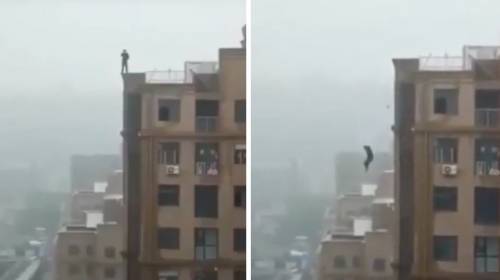 Hombre se resbala y cae de un edificio por tomarse una selfie