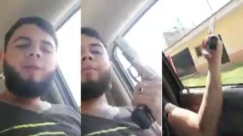 Hombre en Jutiapa: conduce, se graba en video y dispara al aire 