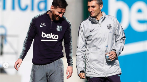 La emotiva despedida de Lionel Messi a Ernesto Valverde