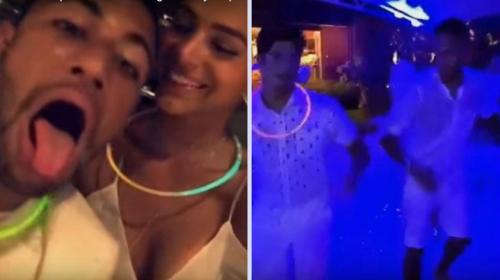 La fiesta de Año Nuevo de Neymar tuvo de todo: karaoke, fuego y tragos